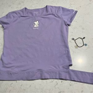 Original American Girl dog “Coconut” t-shirt with matching charm bracelet.